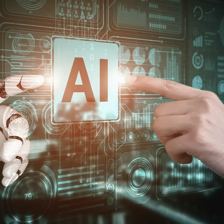 Inteligência Artificial em 2025, destacando inovações tecnológicas em áreas como saúde, educação e transporte, com ênfase em soluções éticas e sustentáveis para um futuro mais inclusivo.